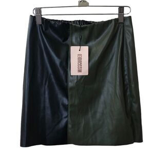Missguided Color Block Faux Leather Mini Skirt Sz 6